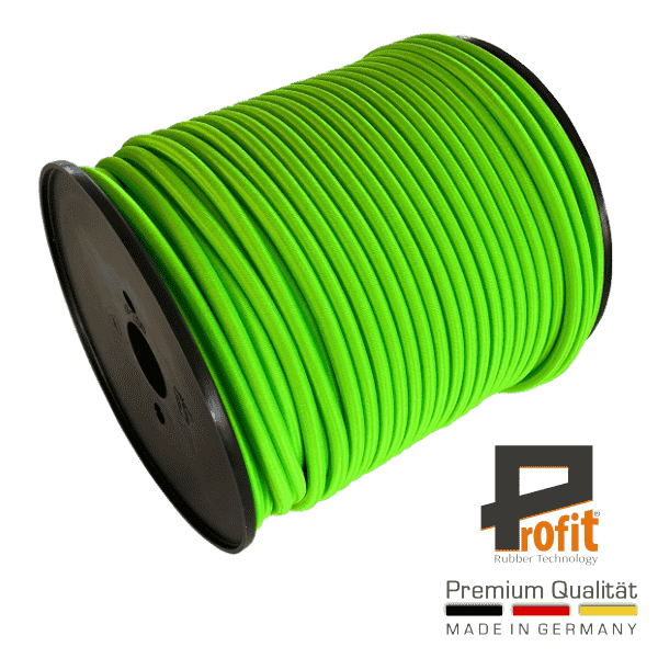 Expanderseil - Gummiseil Neongrün 6mm auf 100 Meter Rolle
