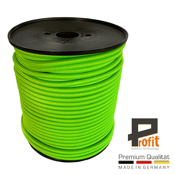 Expander-Seil - Gummi-Seil Neongrün 8mm auf 100 Meter Rolle